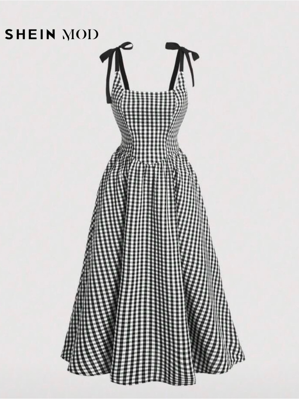 NWT SHEIN Mod Black and White Checked Corset Style Dress Size 0XL